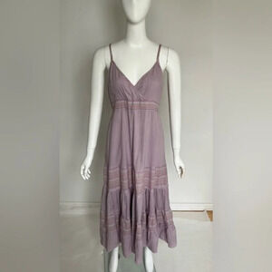 Women's Lavender Sleeveless Tiered Midi Dress NWT